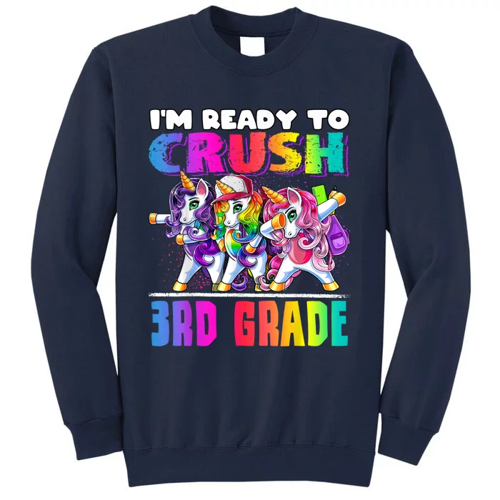 Crush 3rd Grade Dabbing Unicorn Back To School Backpack Girl Tall Sweatshirt