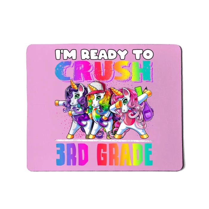 Crush 3rd Grade Dabbing Unicorn Back To School Backpack Girl Mousepad