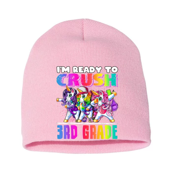 Crush 3rd Grade Dabbing Unicorn Back To School Backpack Girl Short Acrylic Beanie