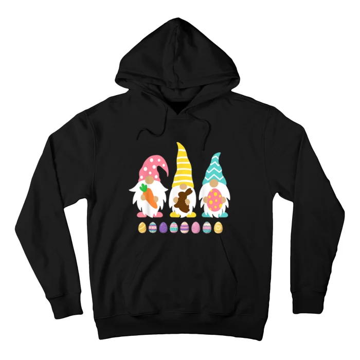 Cute 3 Gnomes Easter Squad Bunny Gnome Pastel Spring Easter Hoodie