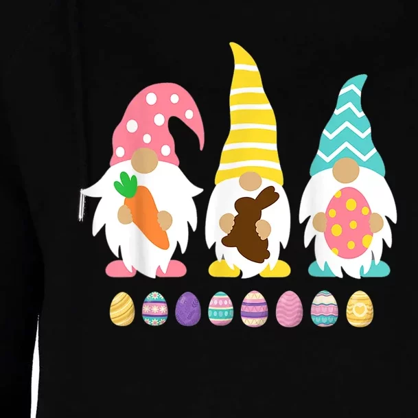 Cute 3 Gnomes Easter Squad Bunny Gnome Pastel Spring Easter Womens Funnel Neck Pullover Hood