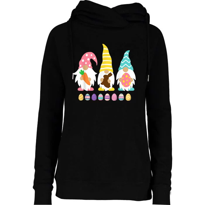 Cute 3 Gnomes Easter Squad Bunny Gnome Pastel Spring Easter Womens Funnel Neck Pullover Hood