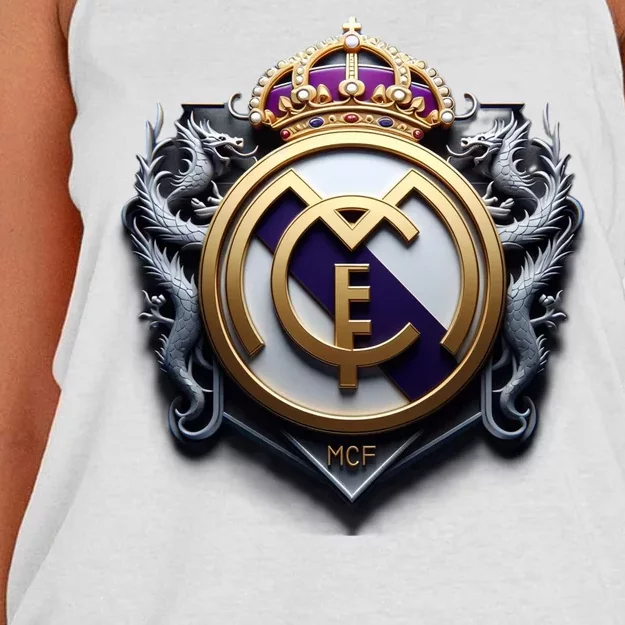 Cool 3d Real Madrid Cf Image Women's Knotted Racerback Tank