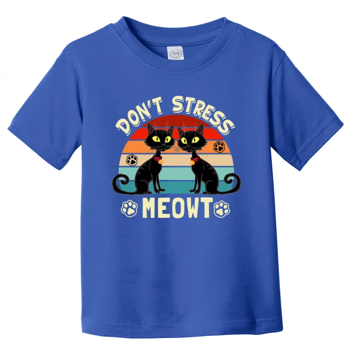 Cats 365 Retro Dont Stress Meowt Angry Cat Meow Great Gift Toddler T-Shirt