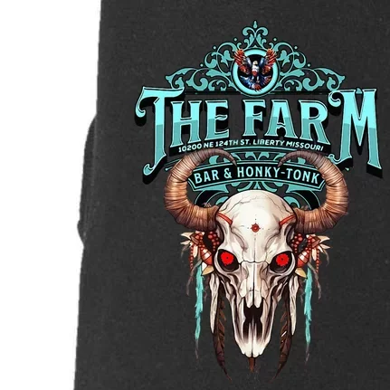 Cowskull 3 The Farm Liberty Missouri USA Bar Honkytonk Doggie 3-End Fleece Hoodie