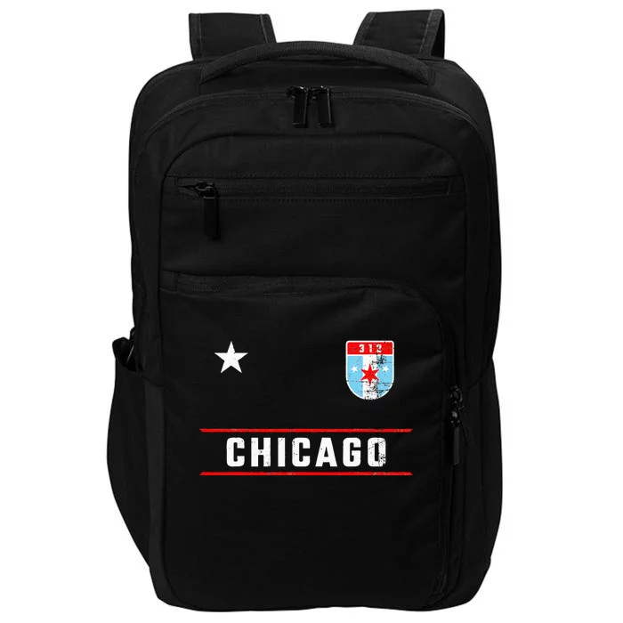 Chicago 312 Vintage Badge Vintage Er Impact Tech Backpack