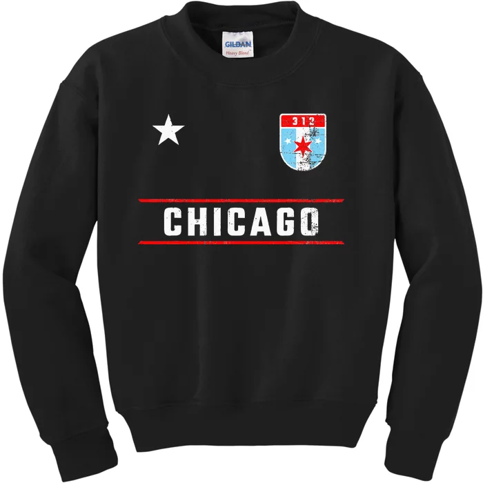 Chicago 312 Vintage Badge Vintage Er Kids Sweatshirt