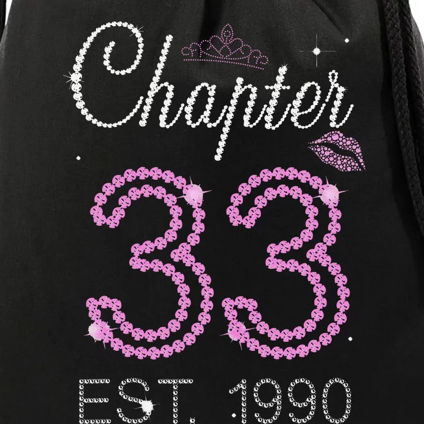 Chapter 33 Years Est 1990 33rd Birthday For Womens Drawstring Bag