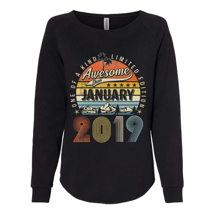 Cute 4th Birthday Gift Awesome Since January 2019 4 Year Old Womens California Wash Sweatshirt