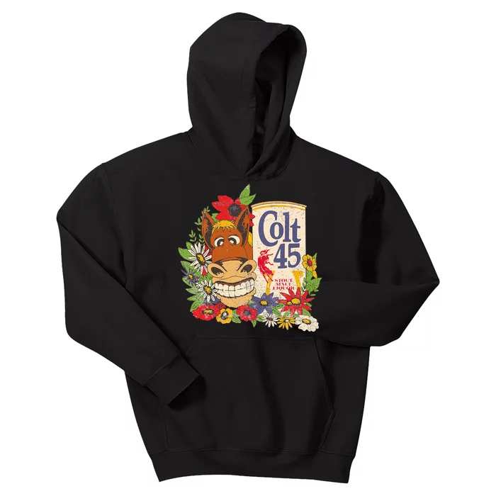 Colt 45 Beer Vintage Donkey Authentic Artwork Kids Hoodie