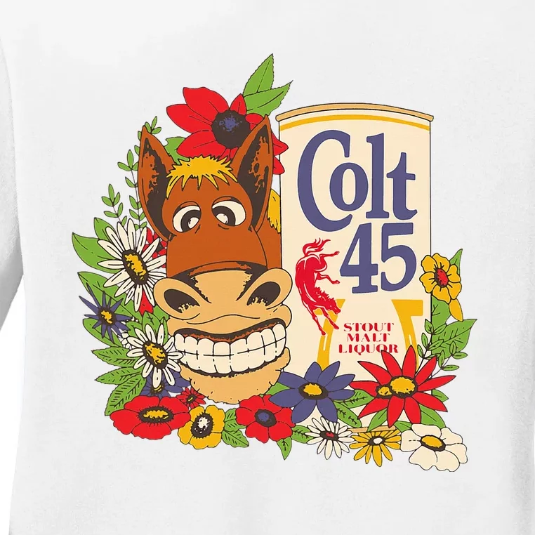 Colt 45 Beer Style Donkey Ladies Long Sleeve Shirt