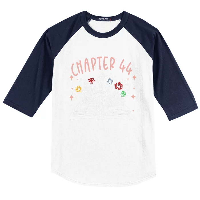 Chapter 44th Birthday Bookworm 44 Years Old For Book Loves Baseball Sleeve Shirt