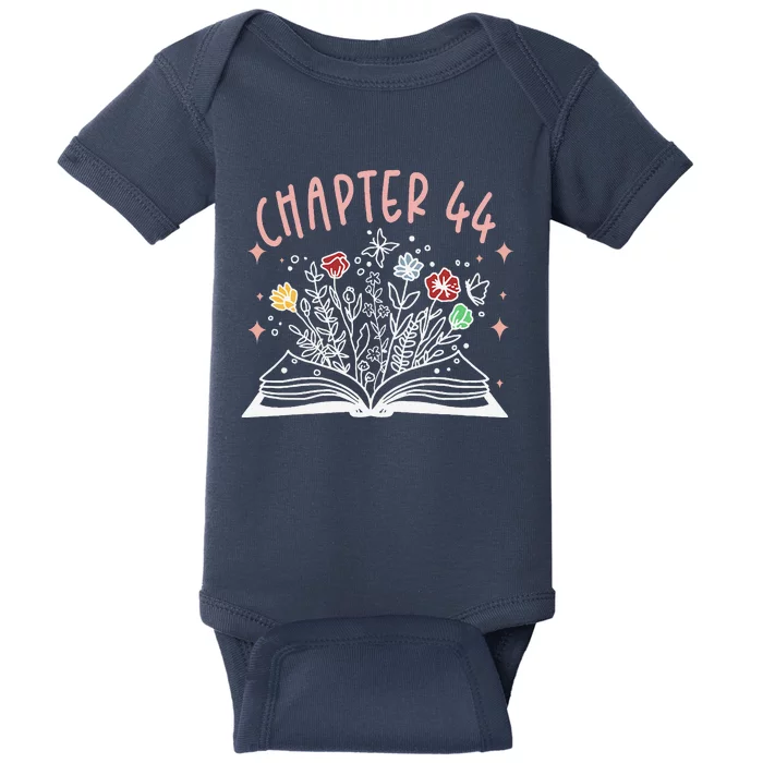 Chapter 44th Birthday Bookworm 44 Years Old For Book Loves Baby Bodysuit