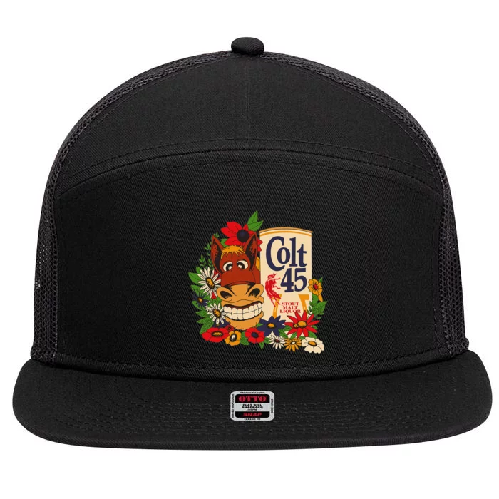 Colt 45 Beer Style Donkey 7 Panel Mesh Trucker Snapback Hat