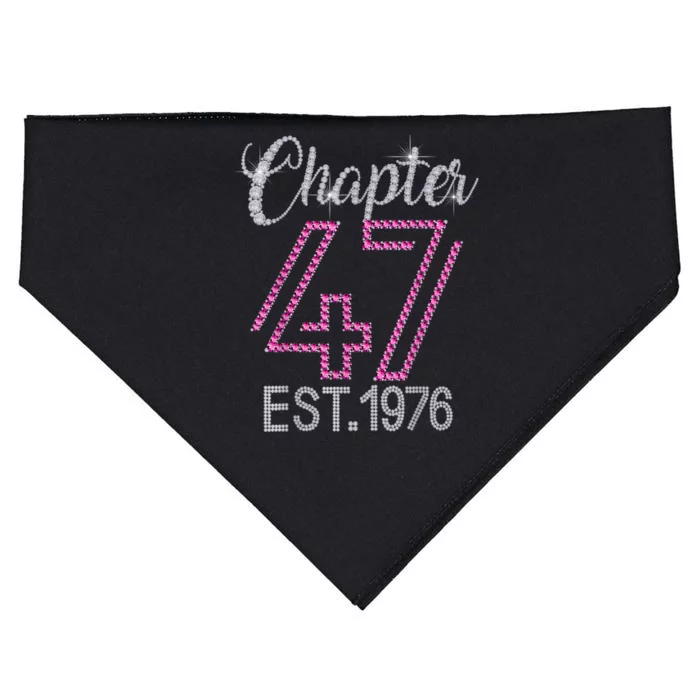 Chapter 47 EST 1976 47th Birthday Tee Gift For Womens USA-Made Doggie Bandana