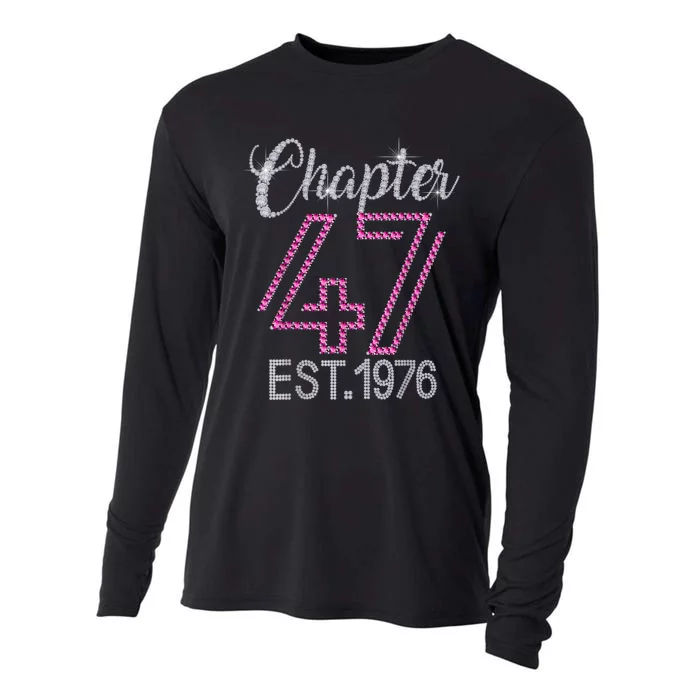 Chapter 47 EST 1976 47th Birthday Tee Gift For Womens Cooling Performance Long Sleeve Crew