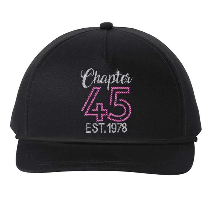 Chapter 45 EST 1978 45th Birthday Tee Gift For Wo Snapback Five-Panel Rope Hat