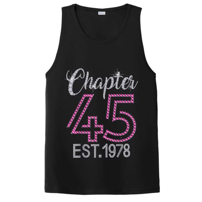 Chapter 45 EST 1978 45th Birthday Tee Gift For Wo Performance Tank