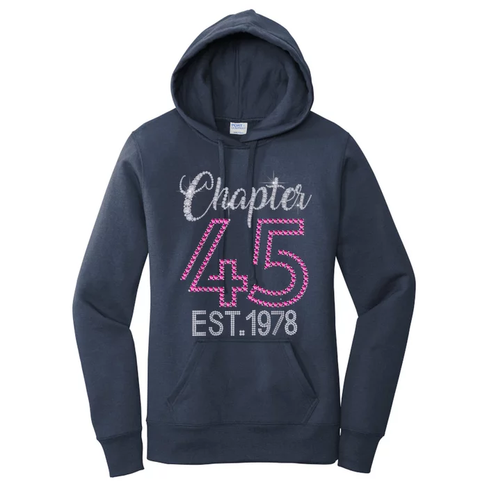 Chapter 45 EST 1978 45th Birthday Tee Gift For Wo Women's Pullover Hoodie