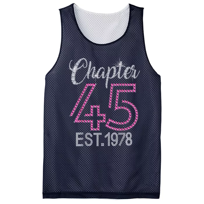 Chapter 45 EST 1978 45th Birthday Tee Gift For Wo Mesh Reversible Basketball Jersey Tank