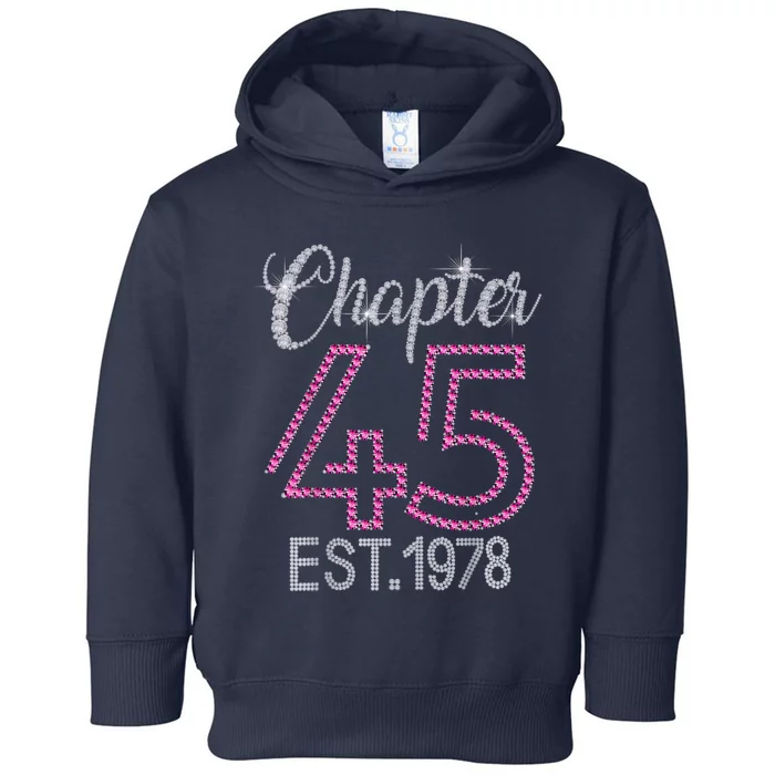 Chapter 45 EST 1978 45th Birthday Tee Gift For Wo Toddler Hoodie