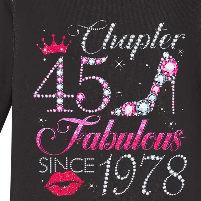 Chapter 45 Fabulous Since 1978 45Th Birthday Gift For Women Baby Long Sleeve Bodysuit