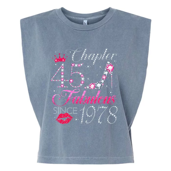 Chapter 45 Fabulous Since 1978 45Th Birthday Gift For Women Garment-Dyed Women's Muscle Tee