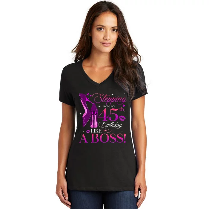 Chapter 45 Fabulous Since 1978 45th Birthday Queen Women's V-Neck T-Shirt