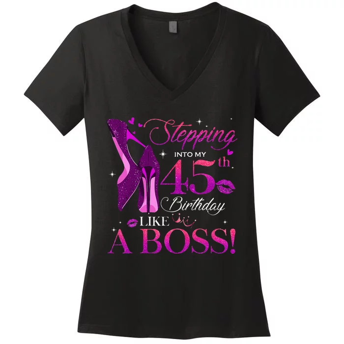 Chapter 45 Fabulous Since 1978 45th Birthday Queen Women's V-Neck T-Shirt