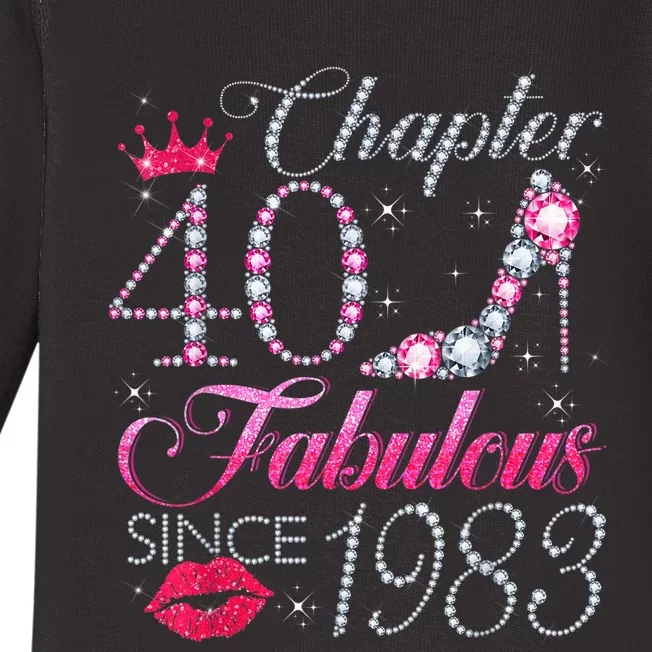 Chapter 40 Fabulous Since 1983 40Th Birthday Gift For Wo Baby Long Sleeve Bodysuit