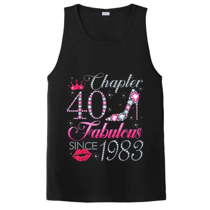 Chapter 40 Fabulous Since 1983 40Th Birthday Gift For Wo Performance Tank