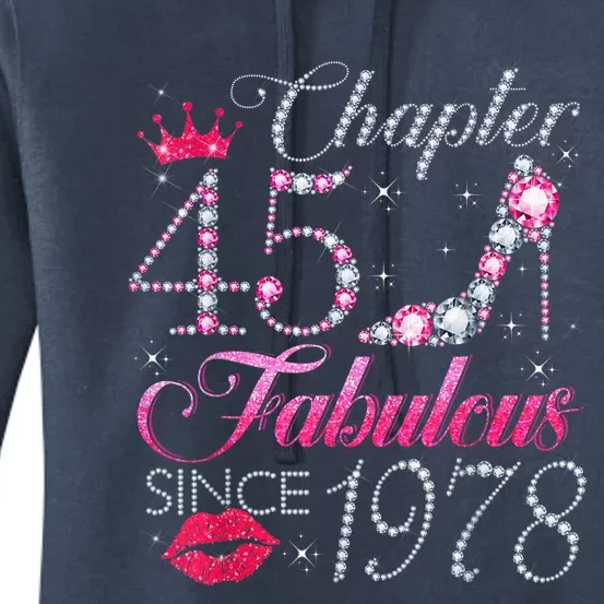 Chapter 45 Fabulous Since 1978 45Th Birthday Present Gift For Wo Women's Pullover Hoodie