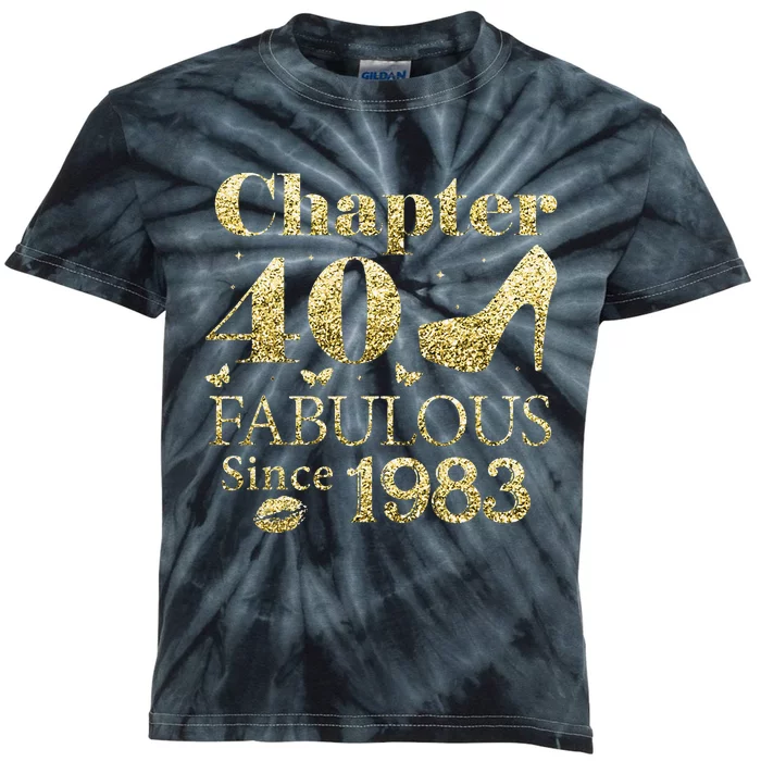 Chapter 40 Fabulous Since 1983 40Th Birthday Gift For Ladies Kids Tie-Dye T-Shirt