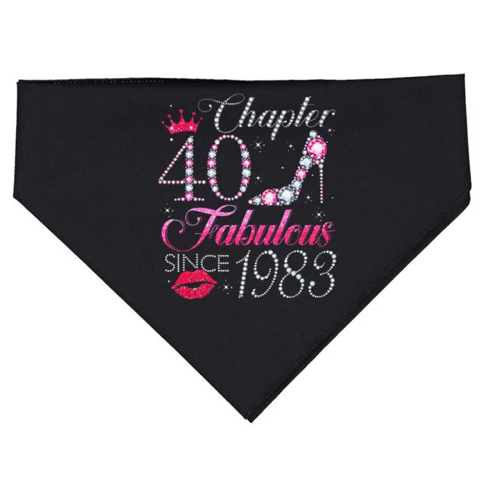 Chapter 40 Fabulous Since 1983 40Th Birthday Gift For Women USA-Made Doggie Bandana