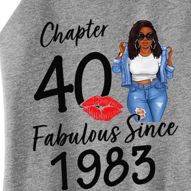 Chapter 40 Fabulous Since 1983 Black Birthday Queen Women’s Perfect Tri Rocker Tank