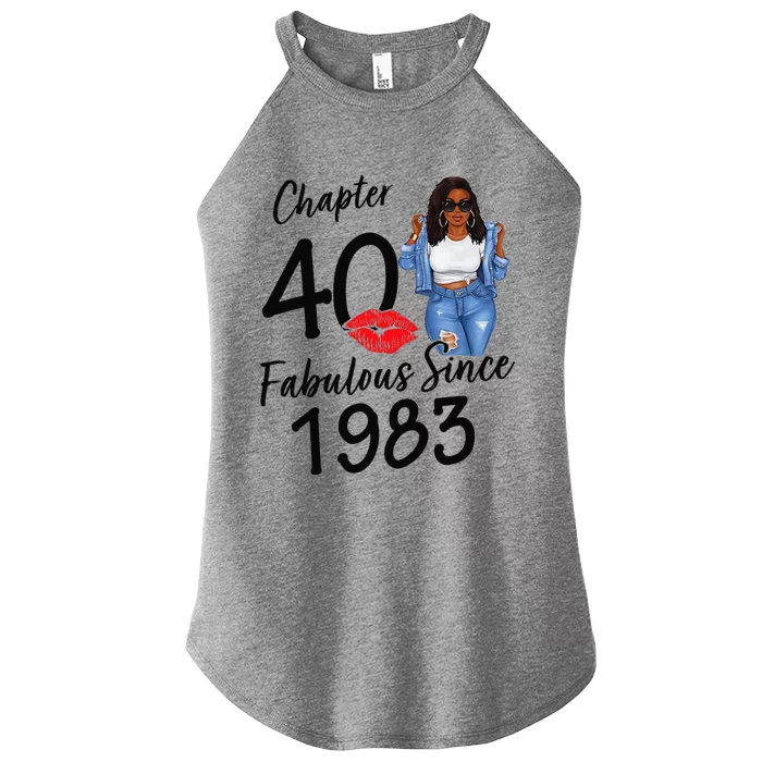 Chapter 40 Fabulous Since 1983 Black Birthday Queen Women’s Perfect Tri Rocker Tank