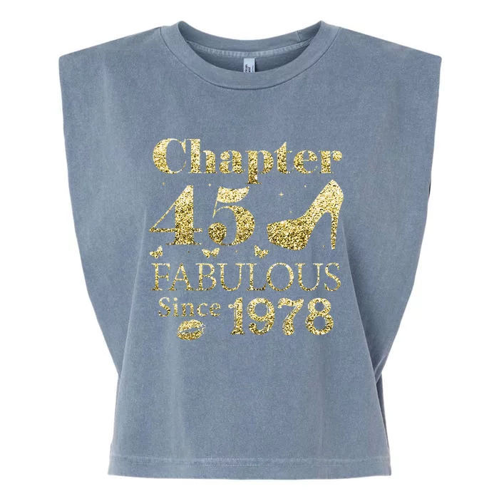 Chapter 45 Fabulous Since 1978 45Th Birthday Gift For Ladies Garment-Dyed Women's Muscle Tee