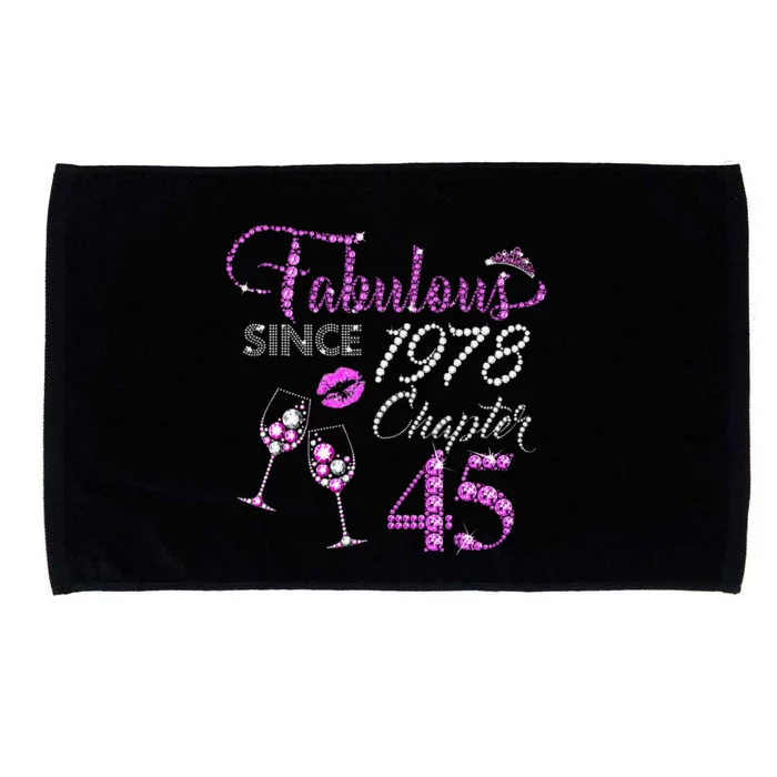 Chapter 45 Fabulous Since 1978 45th Birthday Queen Wine Microfiber Hand Towel