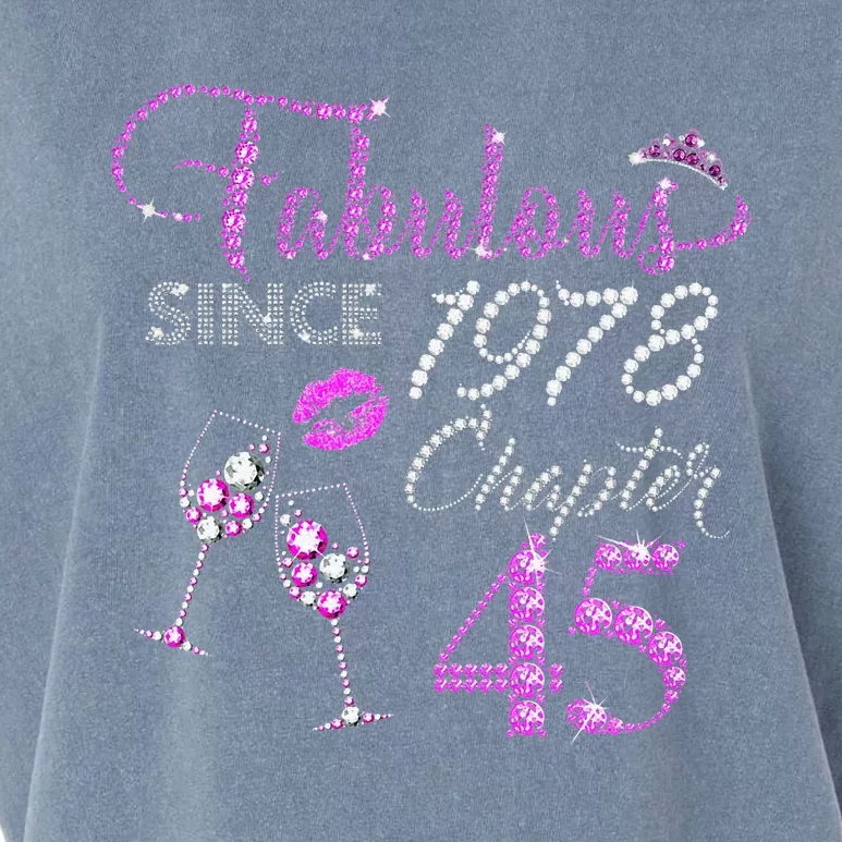 Chapter 45 Fabulous Since 1978 45th Birthday Queen Wine Garment-Dyed Women's Muscle Tee