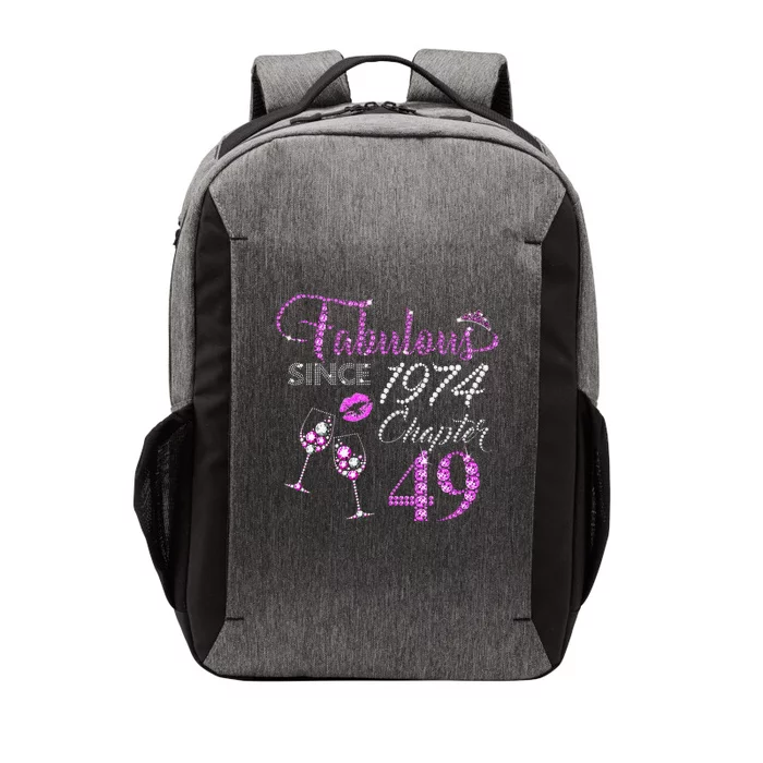 Chapter 49 Fabulous Since 1974 49th Birthday Queen Wine Vector Backpack