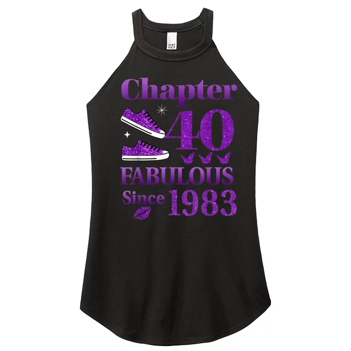 Chapter 40 Fabulous Since 1983 40th Birthday For Ladies Women’s Perfect Tri Rocker Tank