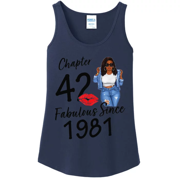 Chapter 42 Fabulous Since 1981 Black Birthday Queen Ladies Essential Tank