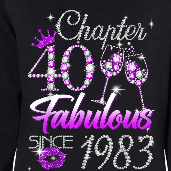 Chapter 40 Fabulous Since 1983 40th Birthday Queen Womens California Wash Sweatshirt