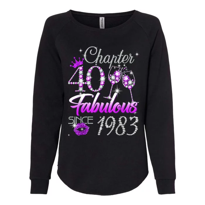 Chapter 40 Fabulous Since 1983 40th Birthday Queen Womens California Wash Sweatshirt