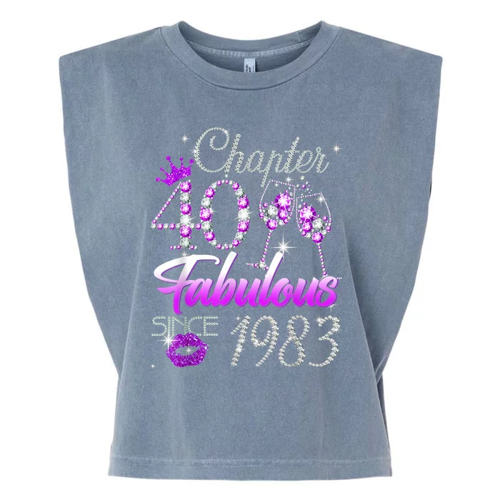 Chapter 40 Fabulous Since 1983 40th Birthday Queen Garment-Dyed Women's Muscle Tee