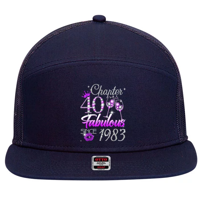 Chapter 40 Fabulous Since 1983 40th Birthday Queen 7 Panel Mesh Trucker Snapback Hat