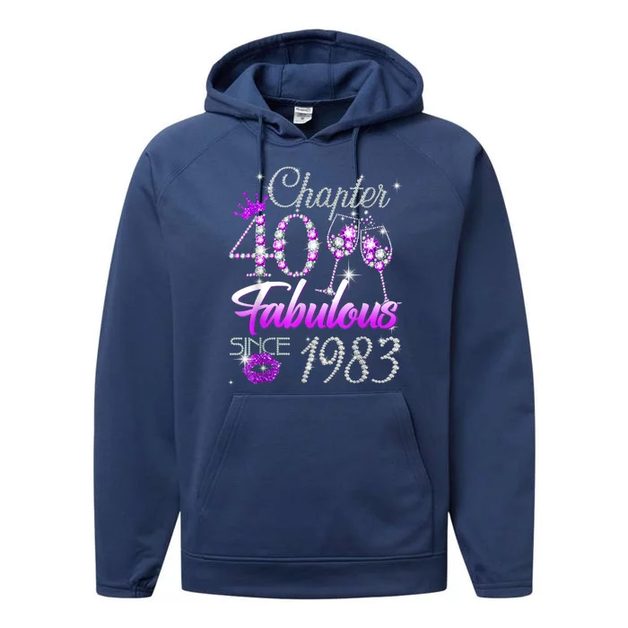 Chapter 40 Fabulous Since 1983 40th Birthday Queen Performance Fleece Hoodie