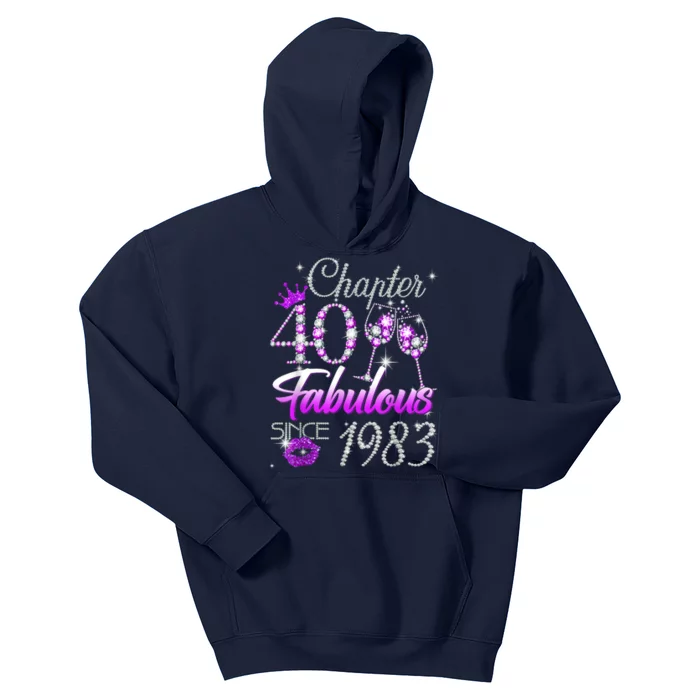 Chapter 40 Fabulous Since 1983 40th Birthday Queen Kids Hoodie