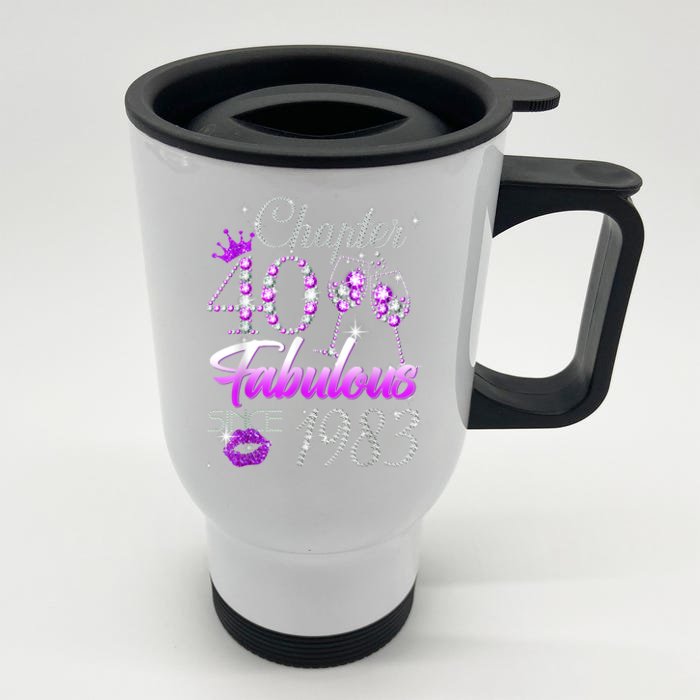 Chapter 40 Fabulous Since 1983 40th Birthday Queen Front & Back Stainless Steel Travel Mug