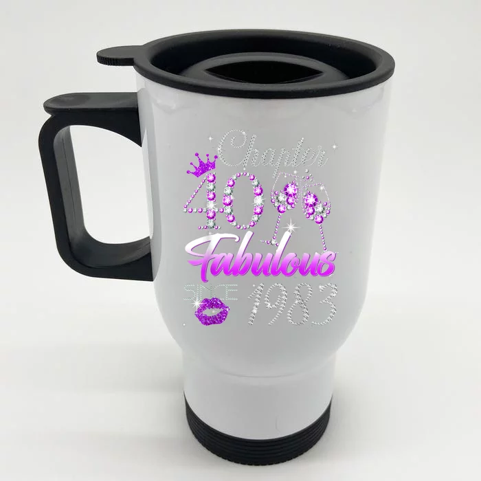 Chapter 40 Fabulous Since 1983 40th Birthday Queen Front & Back Stainless Steel Travel Mug